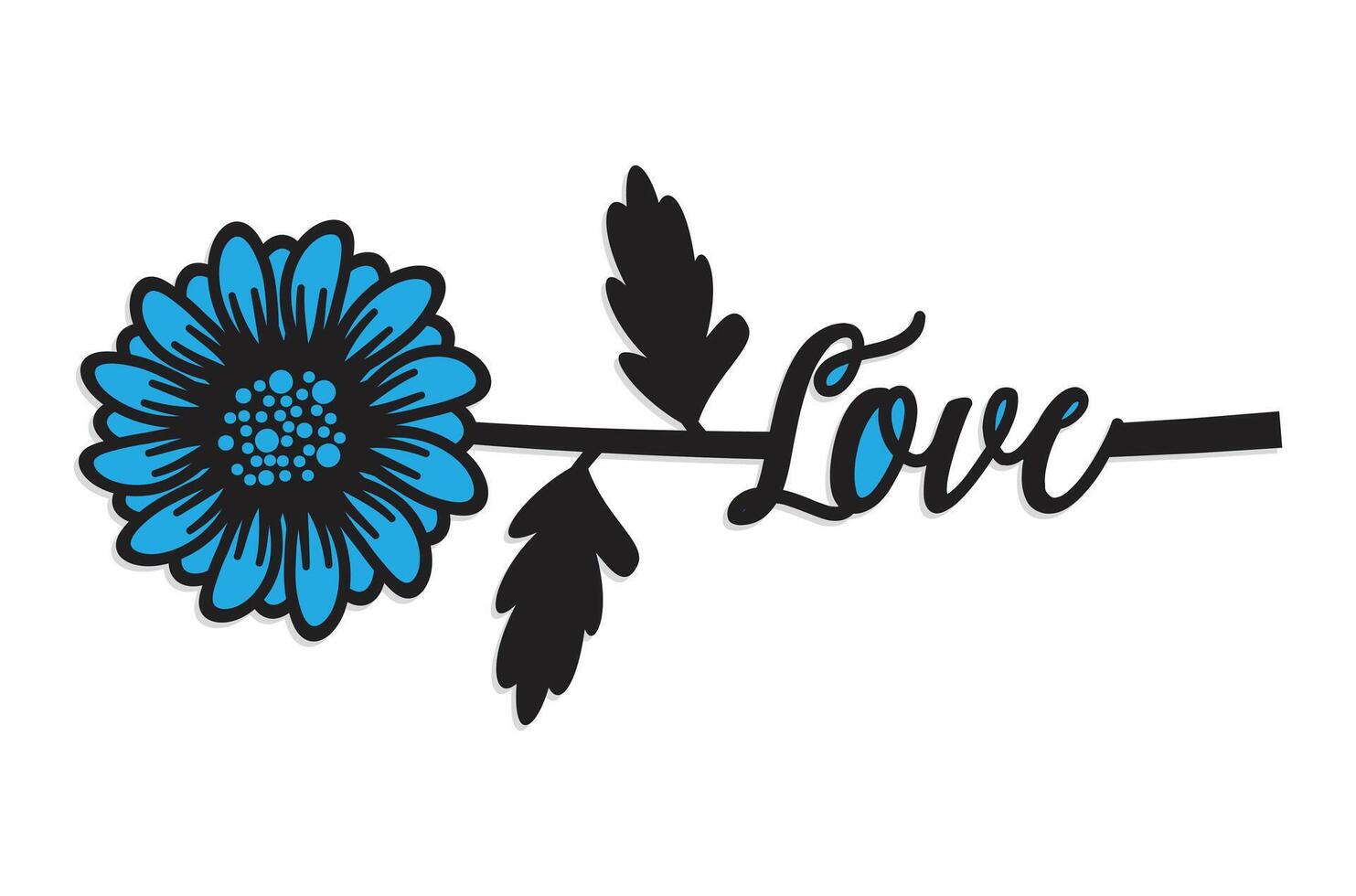 Laser Cut Love Flower Topper Valentines Day vector