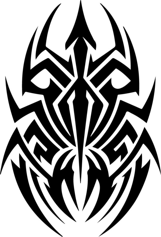 Symmetrical Tribal Spearhead Modern Black Geometric Design vector