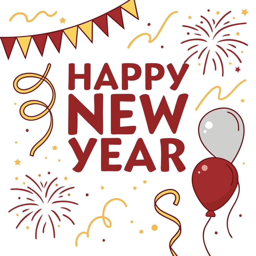a banner that says happy new year on it vector