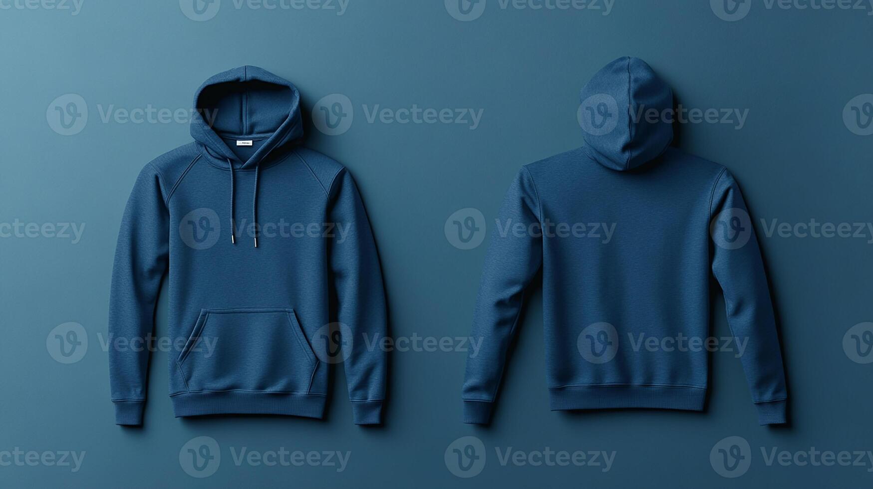 Two hoodies on a blue background photo