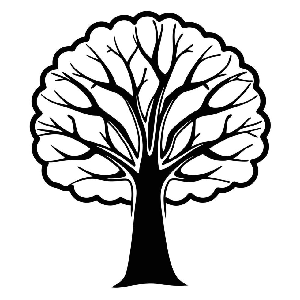 a tree with a white background that has a tree on it vector