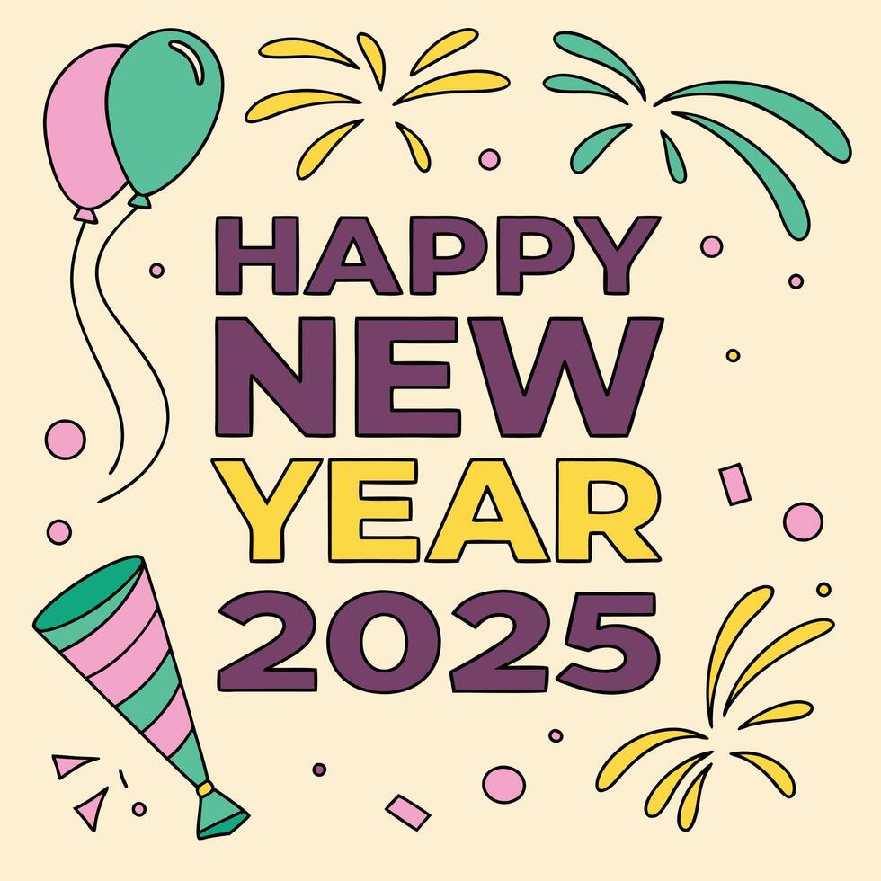 a poster that says happy new year on it vector
