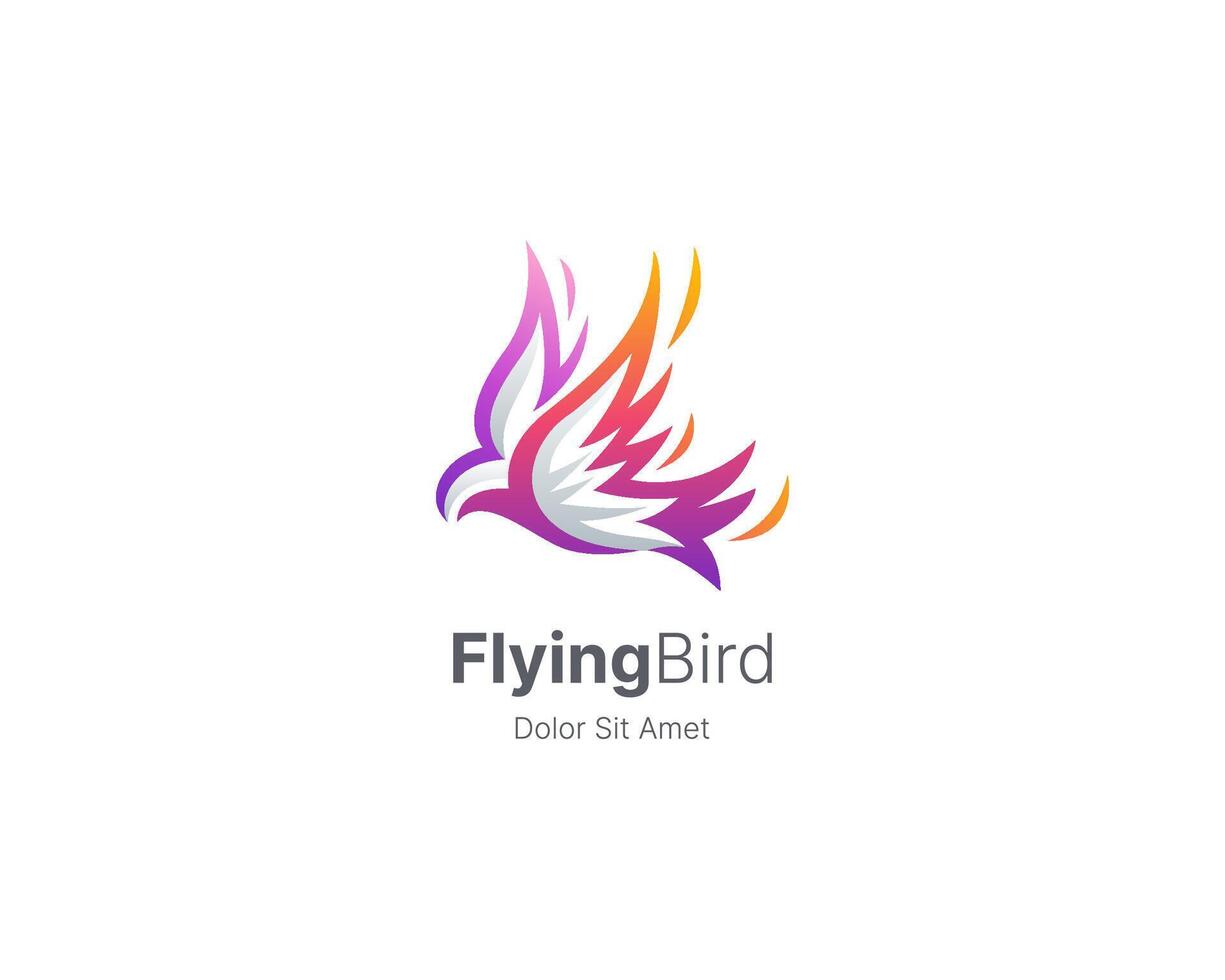 Abstract flying bird logo gradient vector