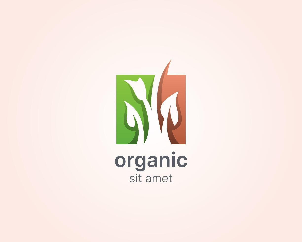 Leaf and flower logo element vector