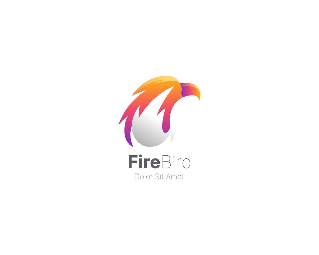 Abstract fire bird logo gradient vector