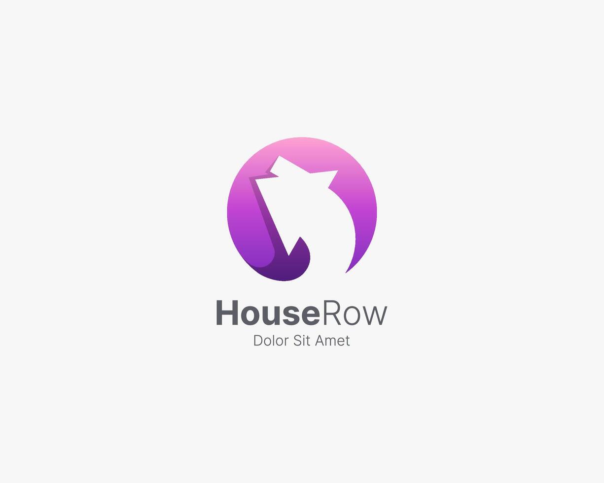 Abstract colorful house circle logo vector