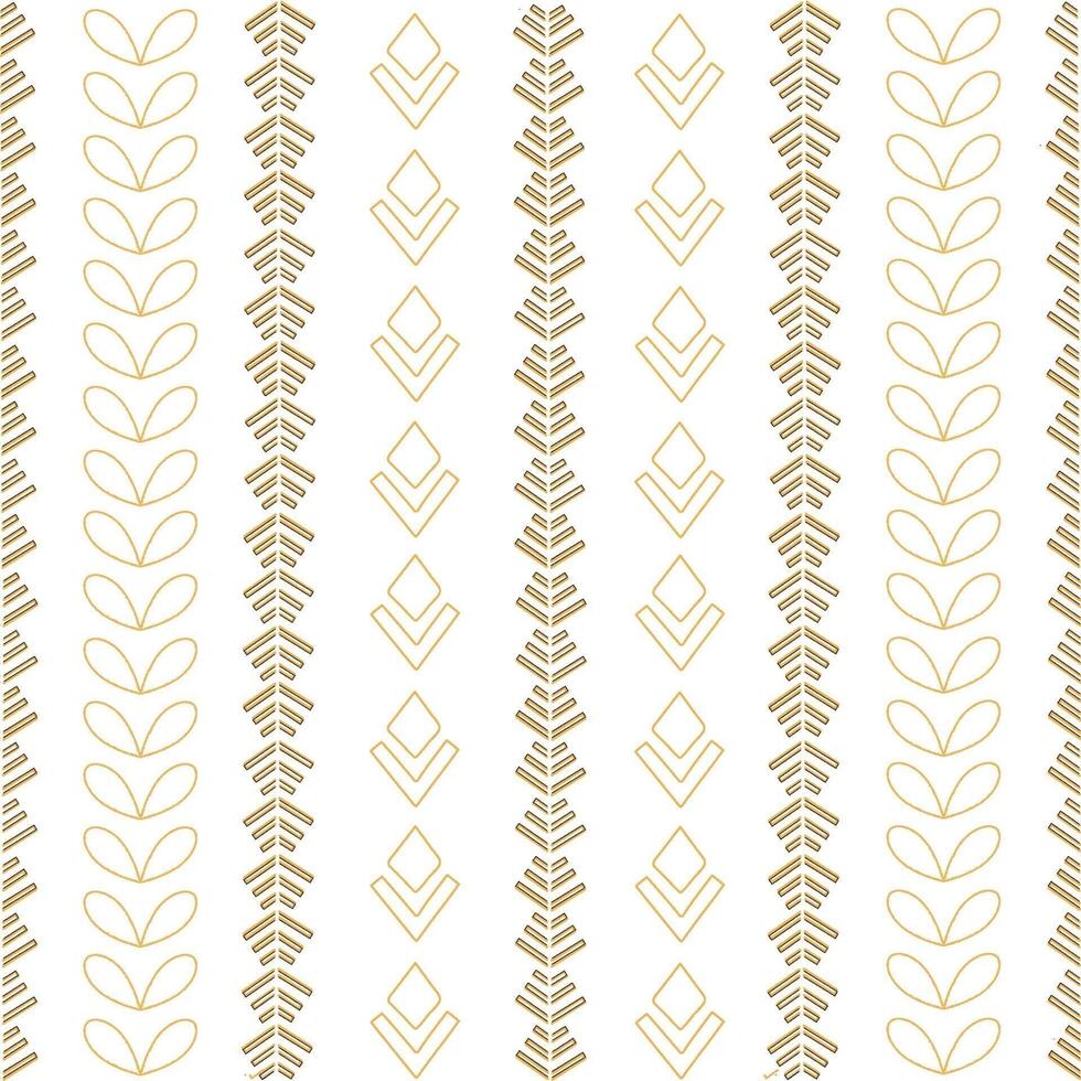 Gold tribal pattern on white background vector
