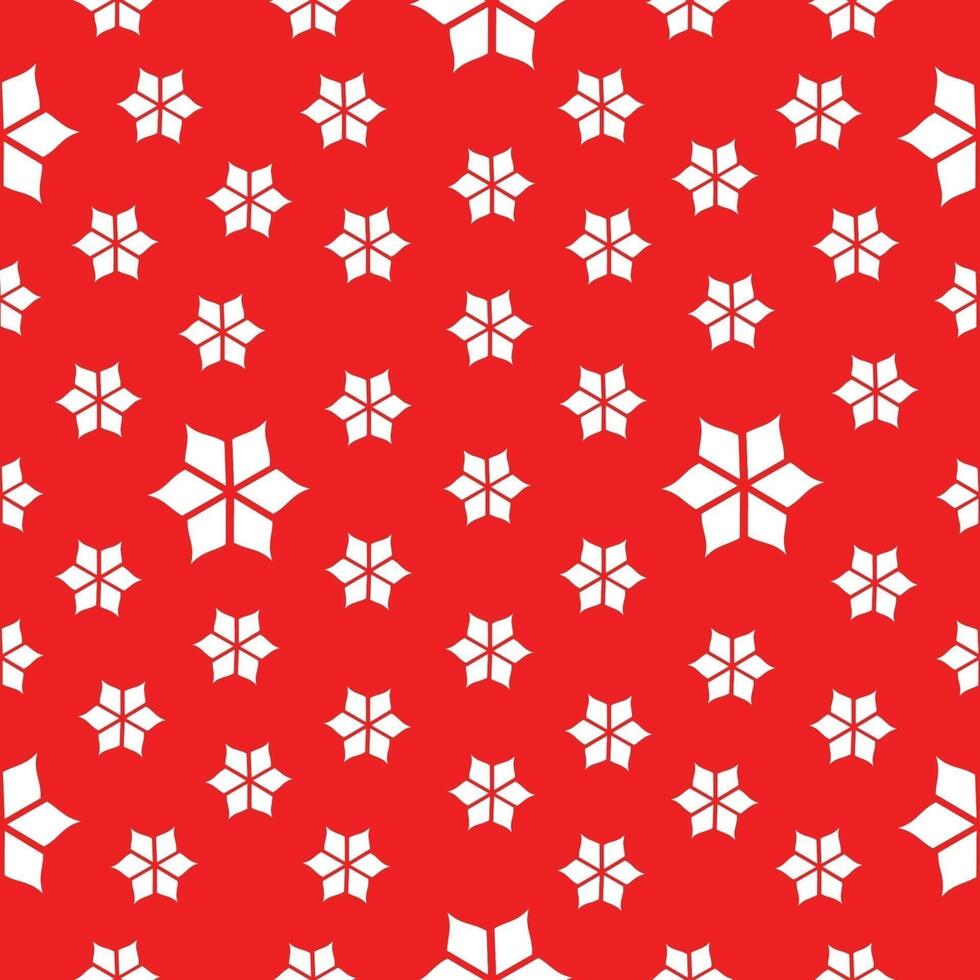 A red background with white snowflakes vector