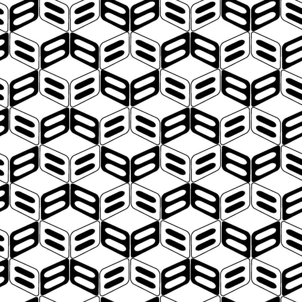 A black and white geometric pattern with a square shape vector