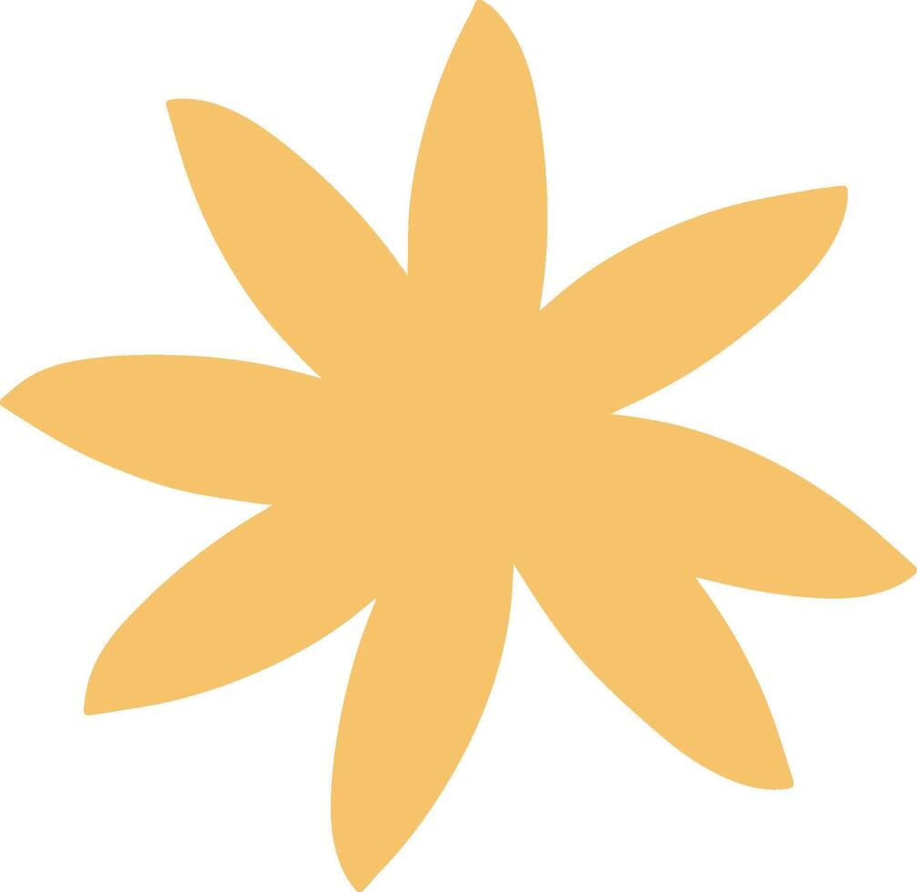Yellow flower abstract shape isolated on white background vector