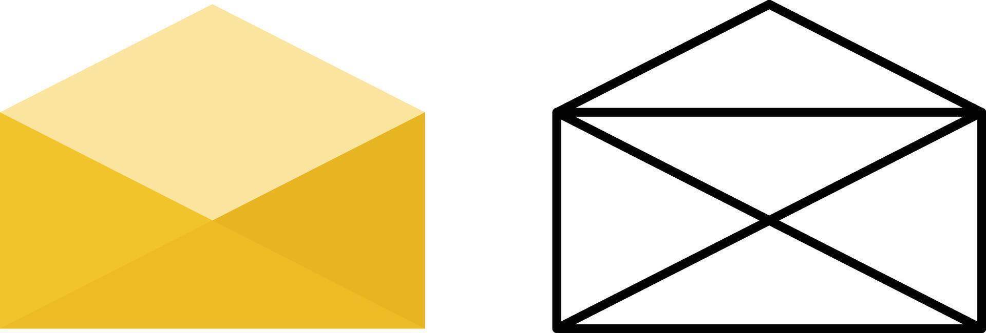 Envelope letter icon in flat and outline style. E-mail concept illustration. Message vector