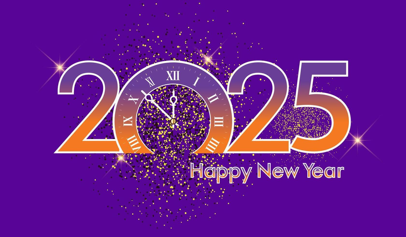 Happy New Year luxurious design. creative New Year purple Template 2025. vector