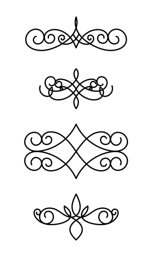 4 Set collection of retro ornaments vector
