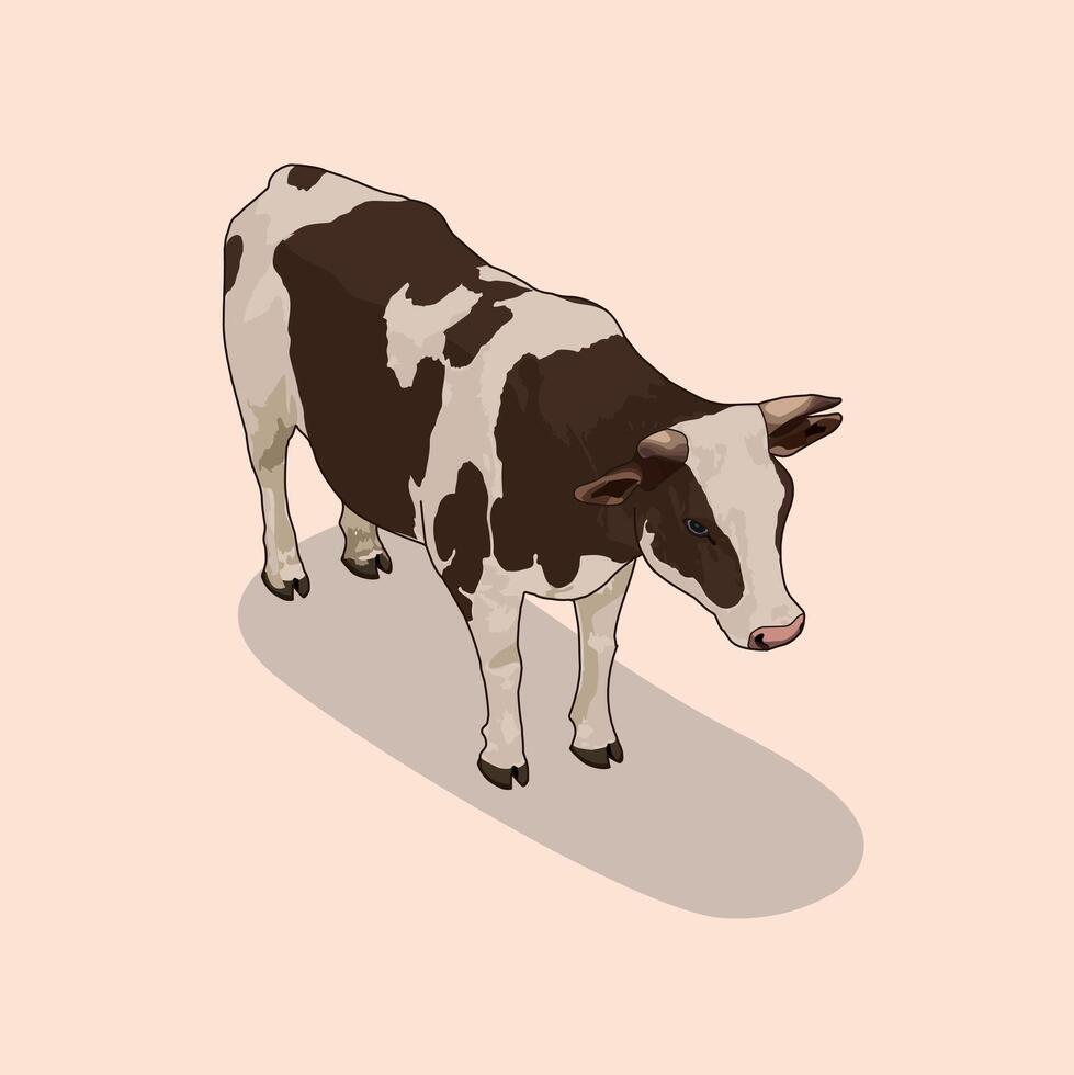 Isometric Cow skin pattern vector