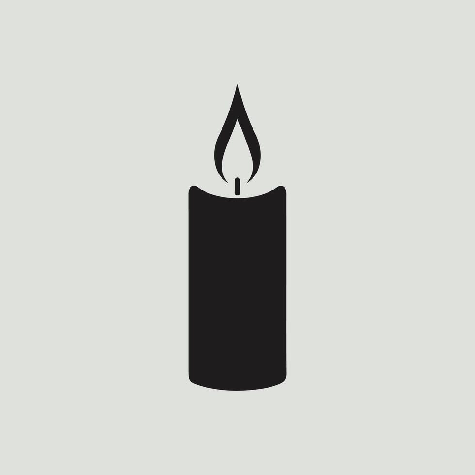 simple Candle icon silhouette design vector