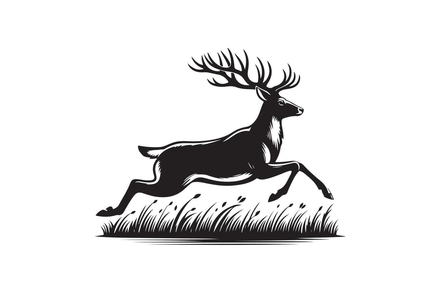 Elegant Deer Silhouette for Nature Themes vector