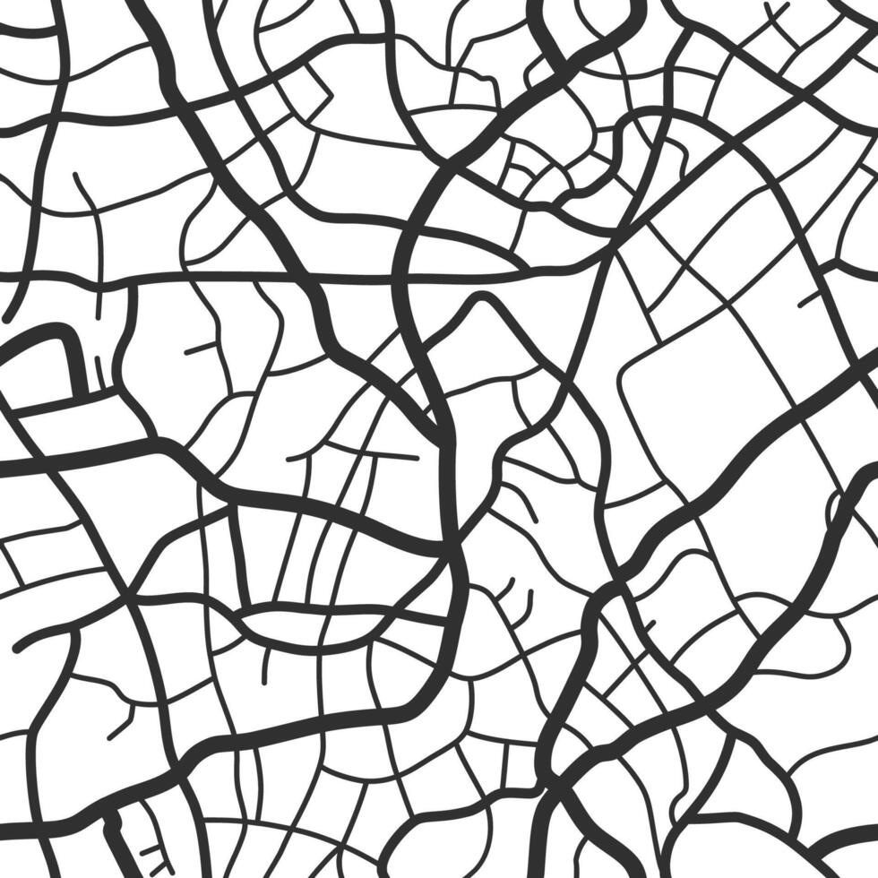 Abstract line of city with highways, major and minor roads, town footprint plan. City map with streets, urban planning scheme. Seamless texture. Plan street map, road graphic navigation vector