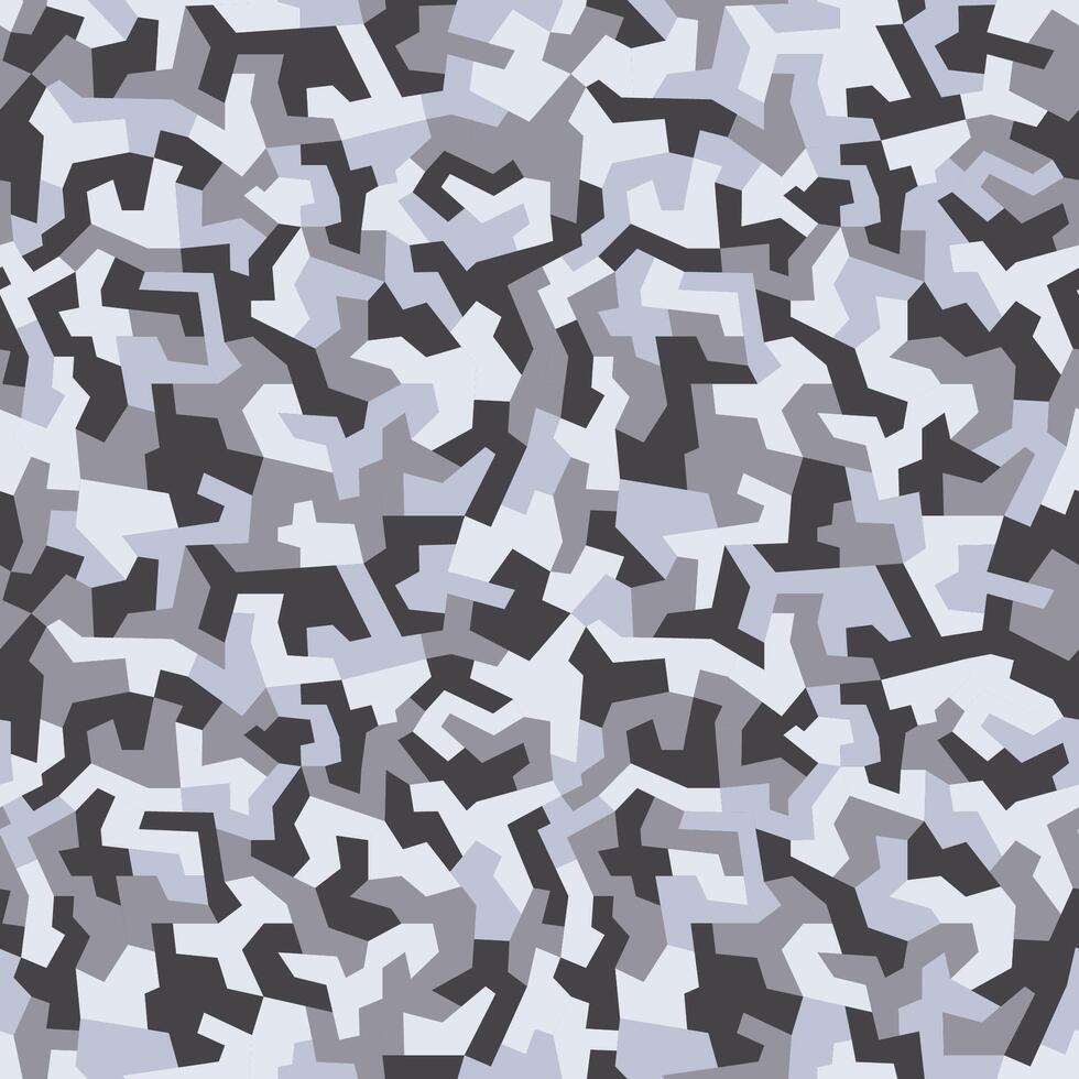 Geometric camouflage pattern, seamless background. Urban clothing style, masking camo repeat print. Light grey shades vector