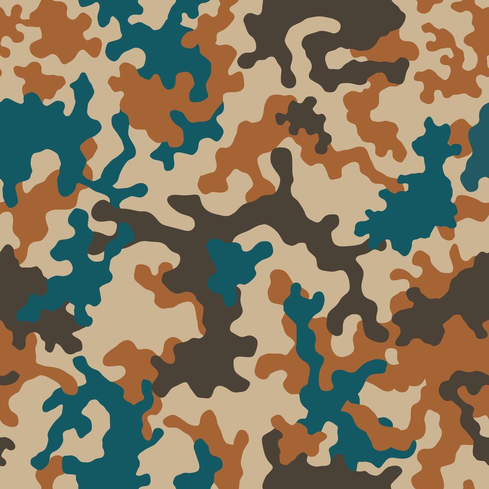 Camouflage seamless pattern. Fashionable design style for t-shirt. Military texture, camo clothing while hunting illustration vector