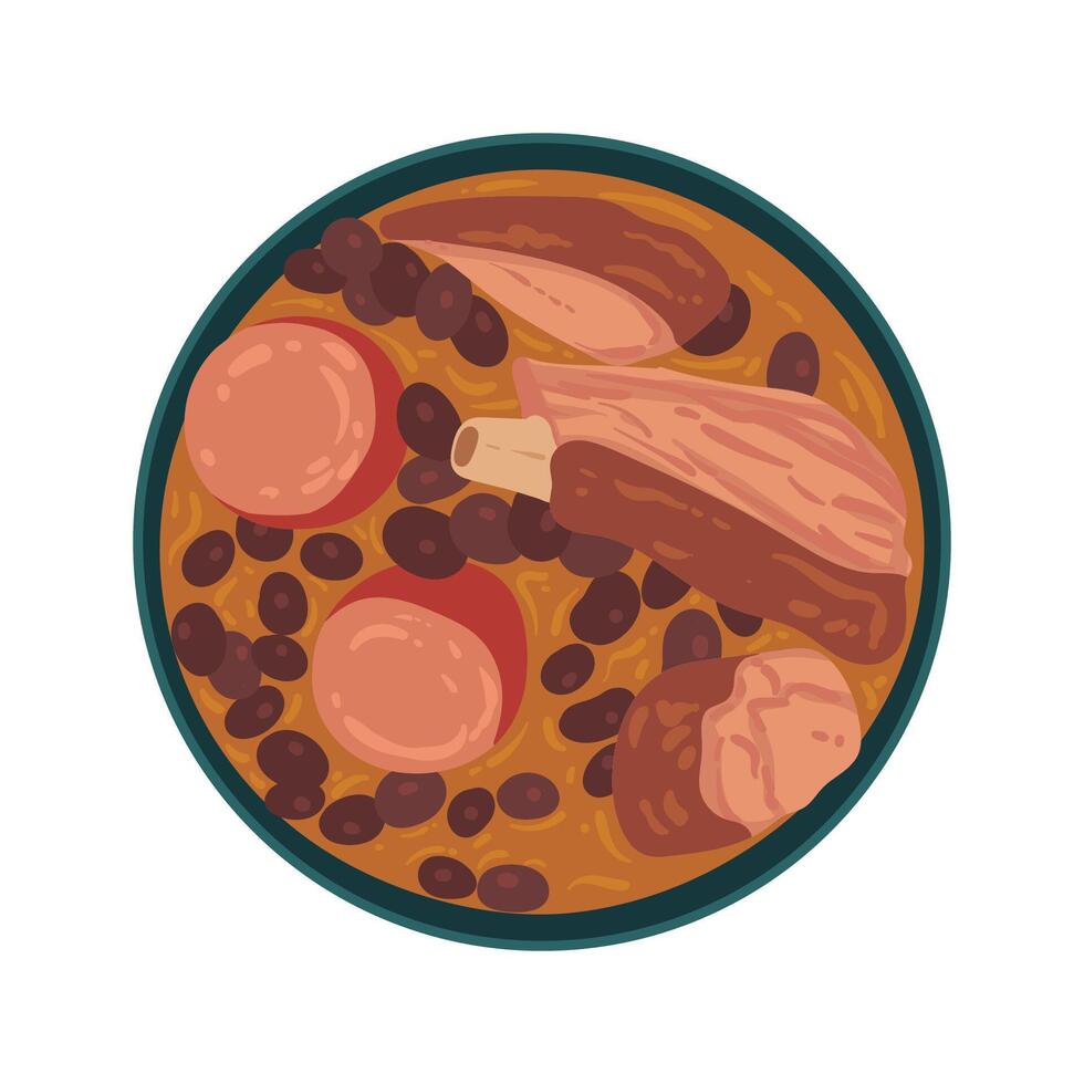 feijoada food from brazil vector