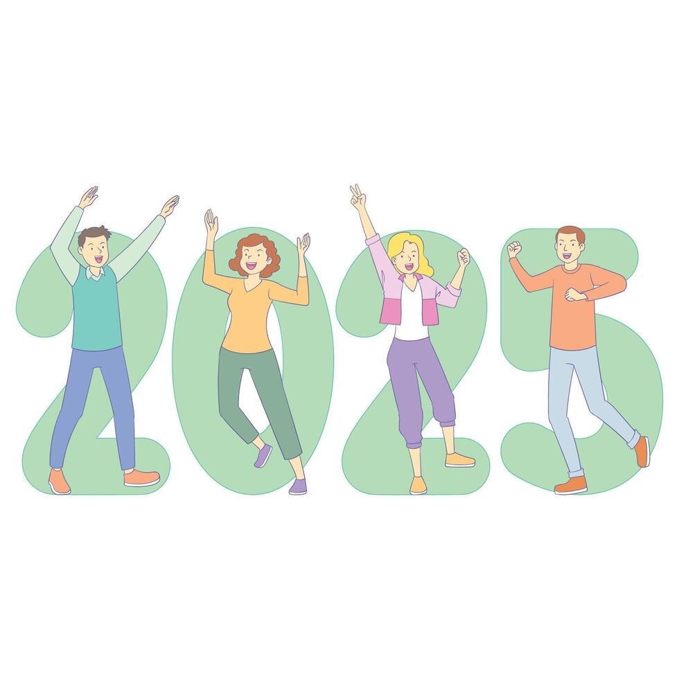 happy new year 2025 vector