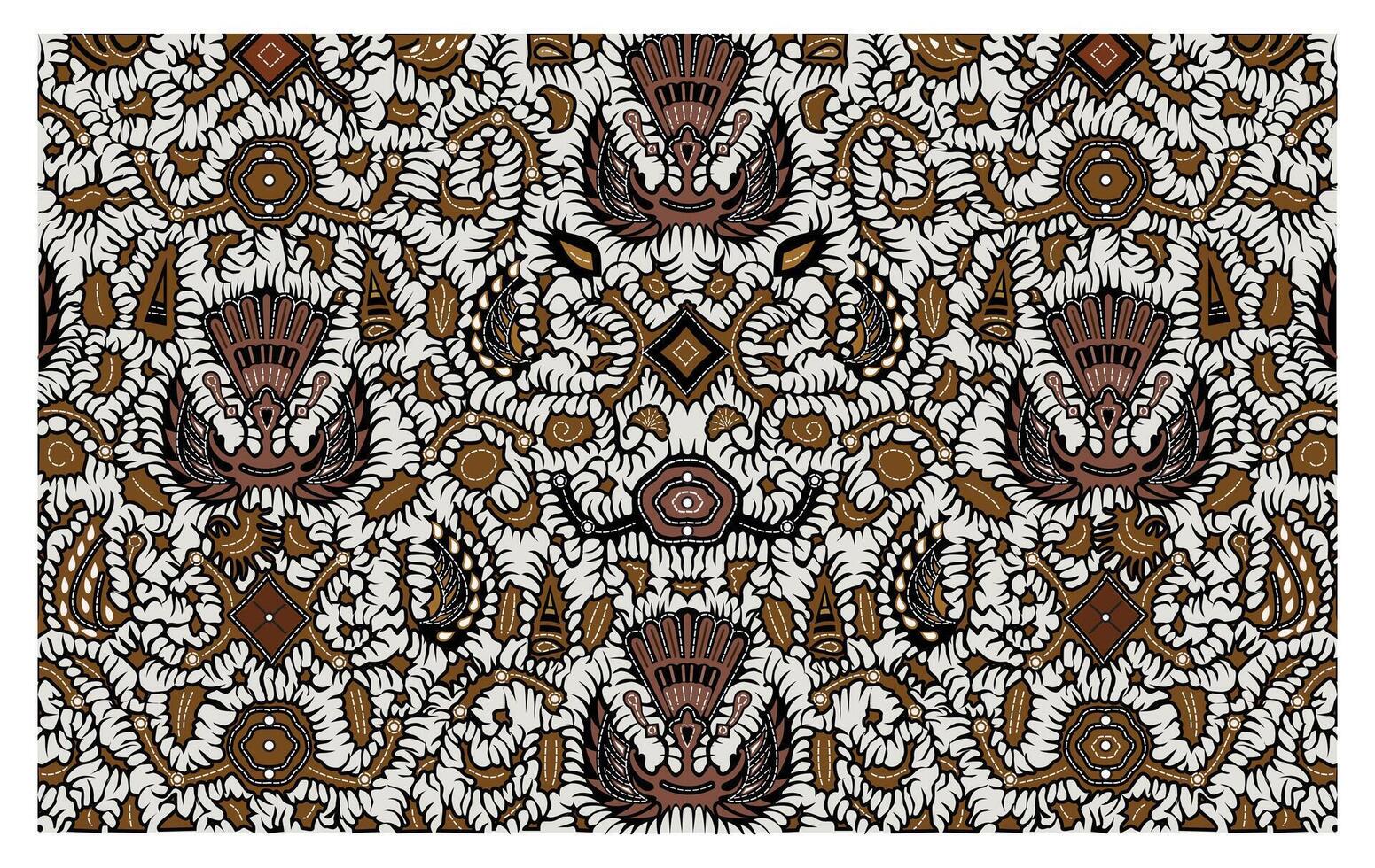 Batik sidomukti klabang, Indonesian classical batik, illustration style. vector