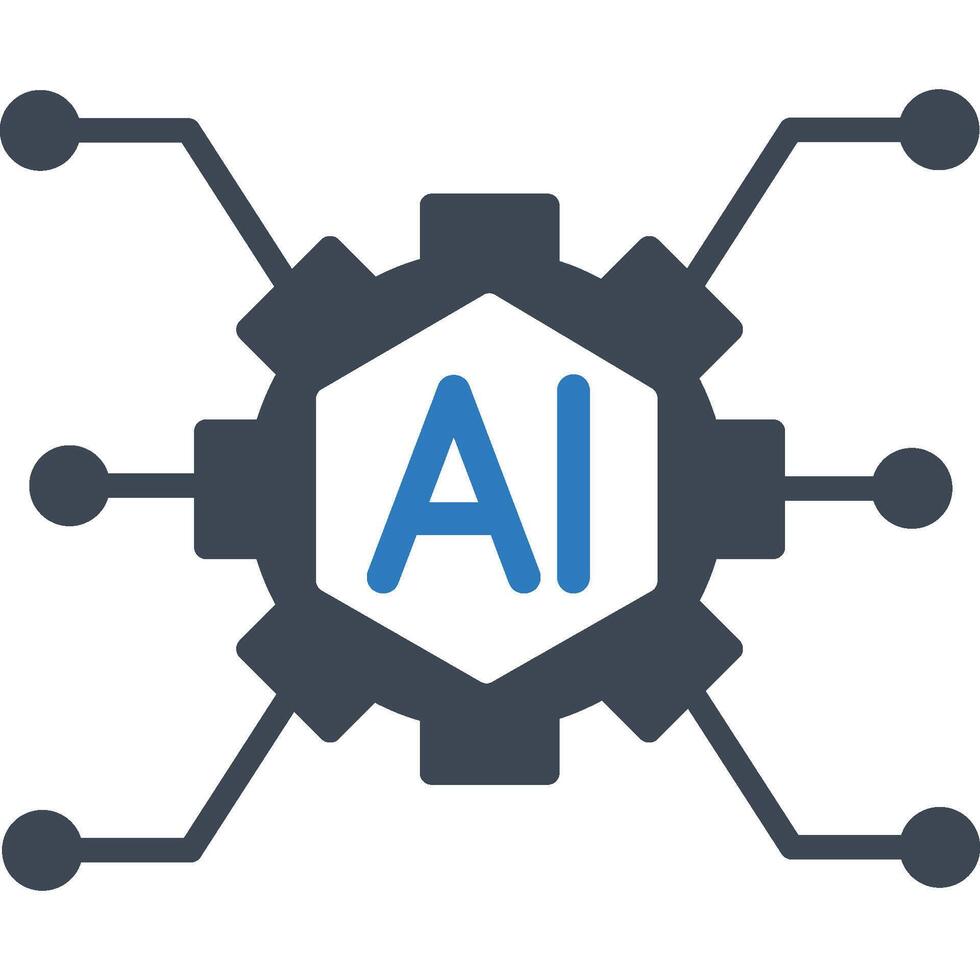 Artificial Intelligence illustration with isolated background vector