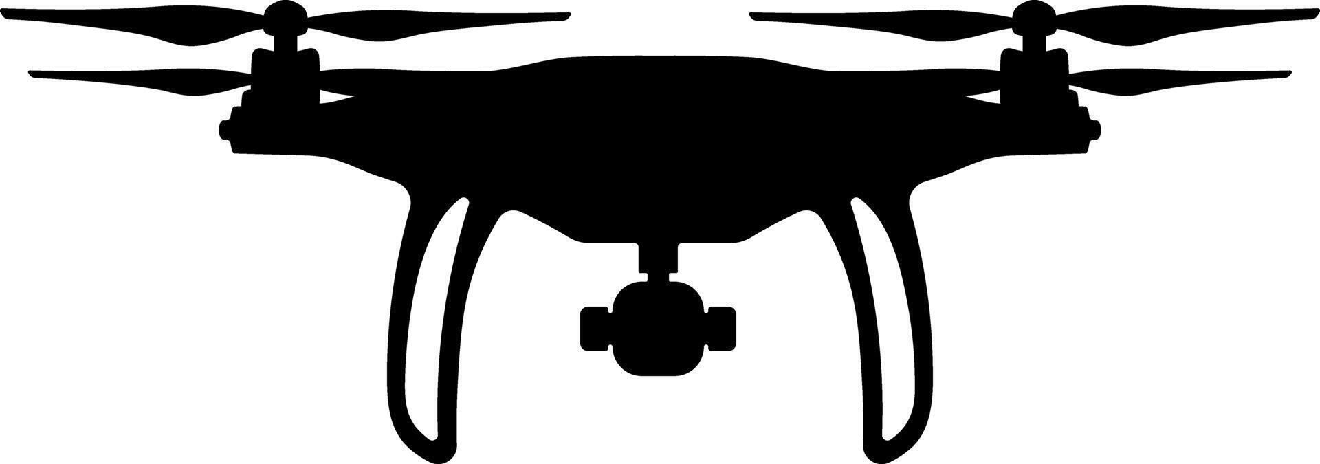 black silhouette drone or unmanned aerial vehicle without background vector