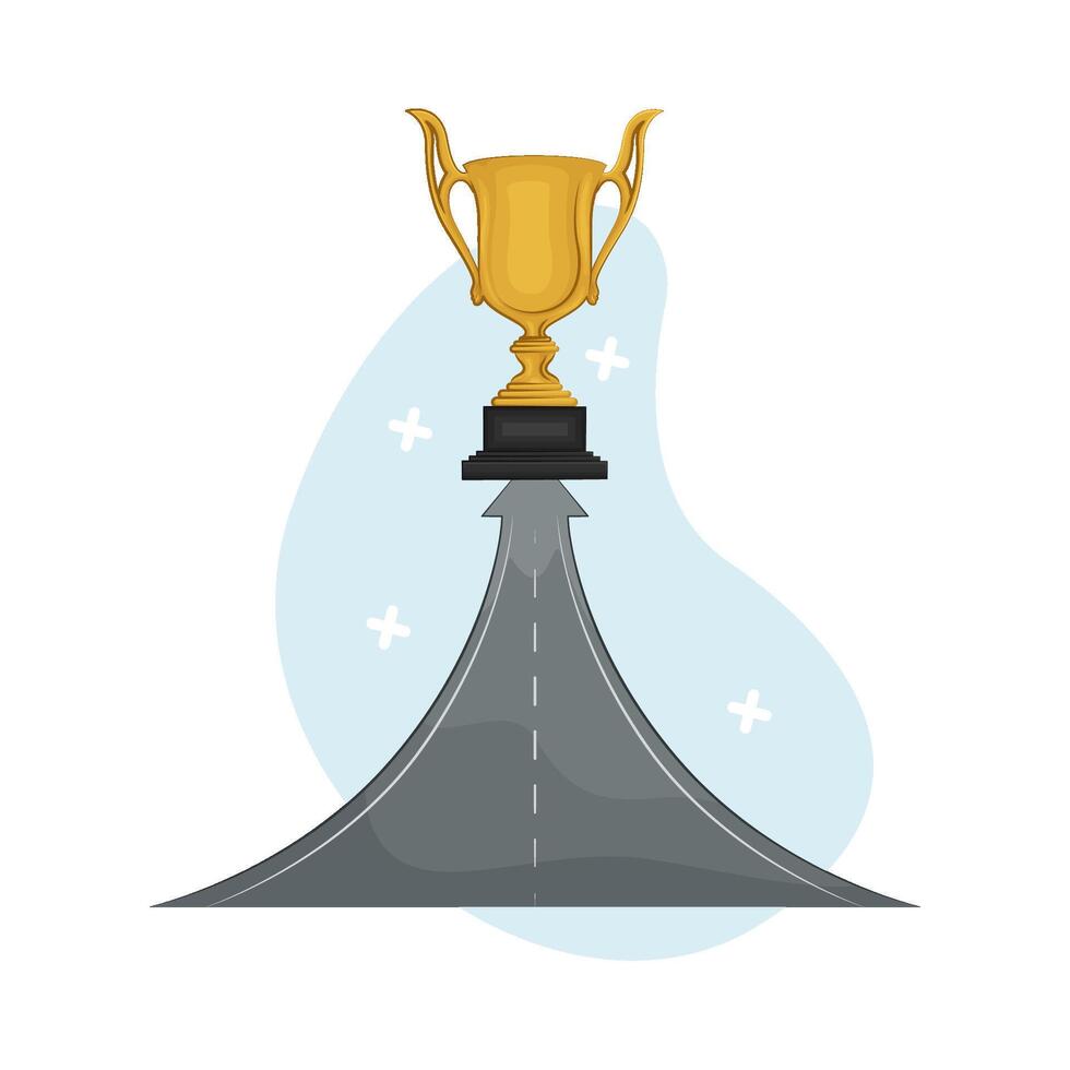 Go straight with the trophy in front vector