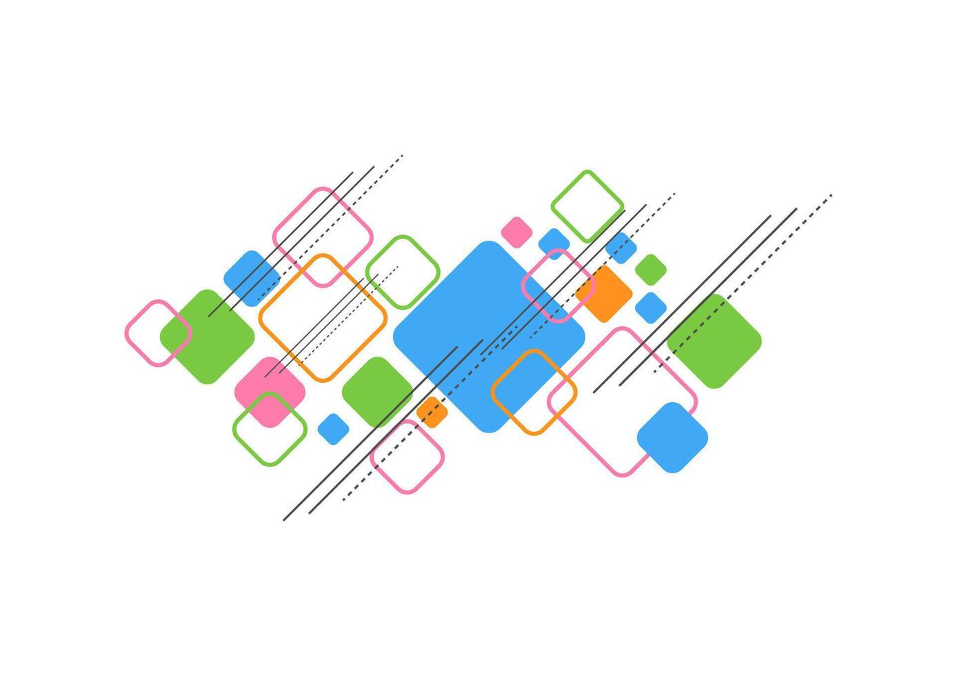 Vibrant abstract with colorful geometric square shape isolated on a white background. vector