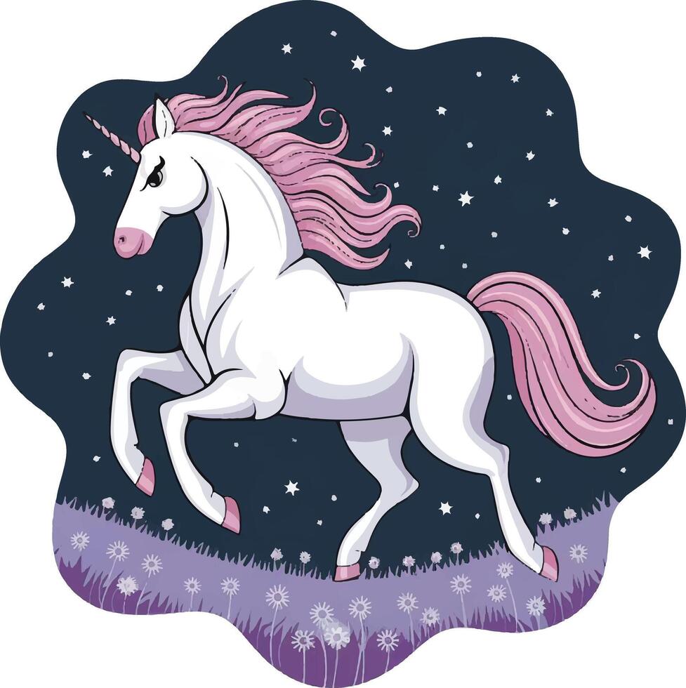 Silhouette of a unicorn. Rainbow silhouette on a white background vector