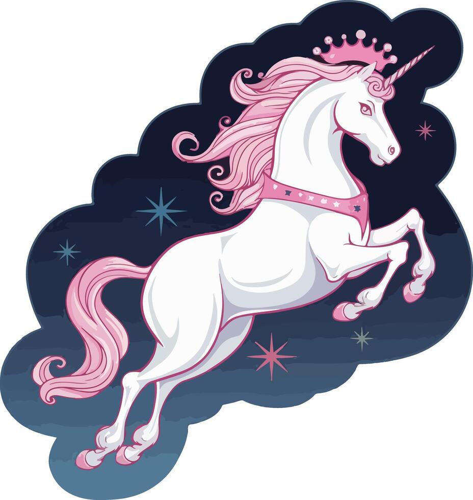 magical unicorn art illustration. vector