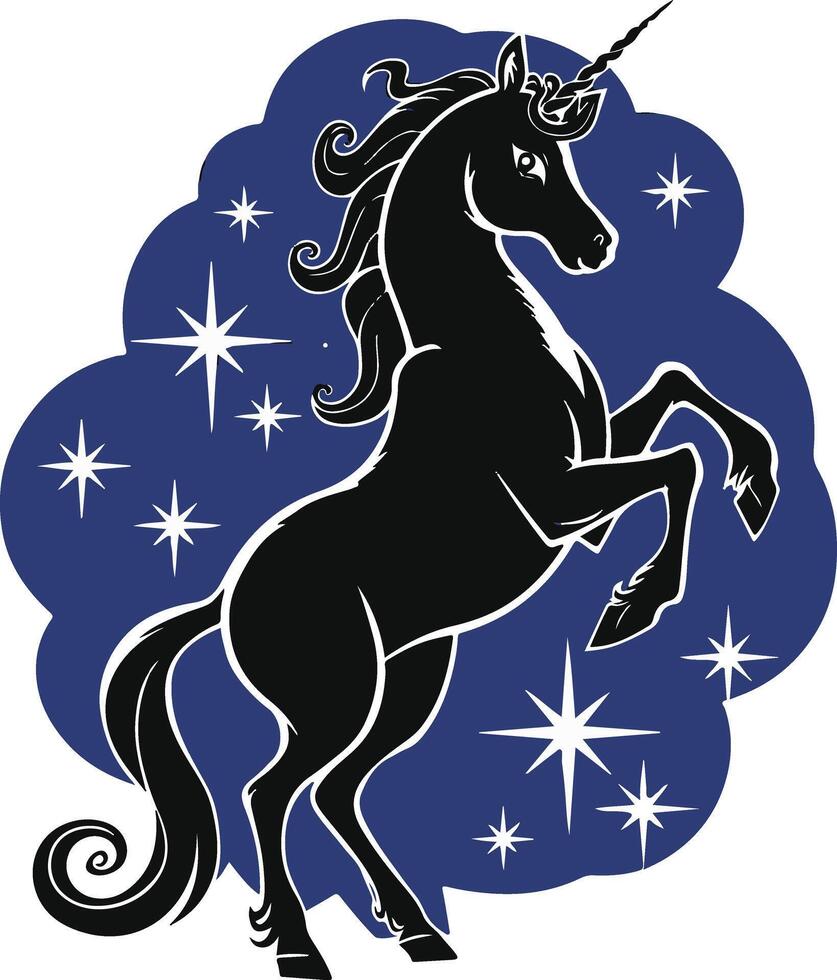 Silhouette of a unicorn on a white background vector