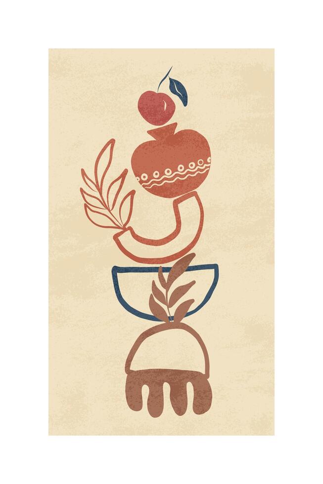 A poster with a fruit and a leaf on top vector