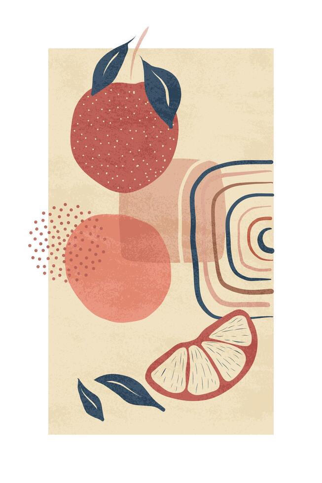 An illustration of fruit and leaves vector