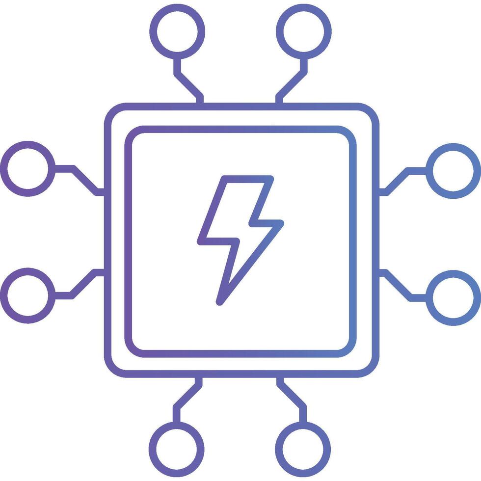 Processor illustration with isolated background vector