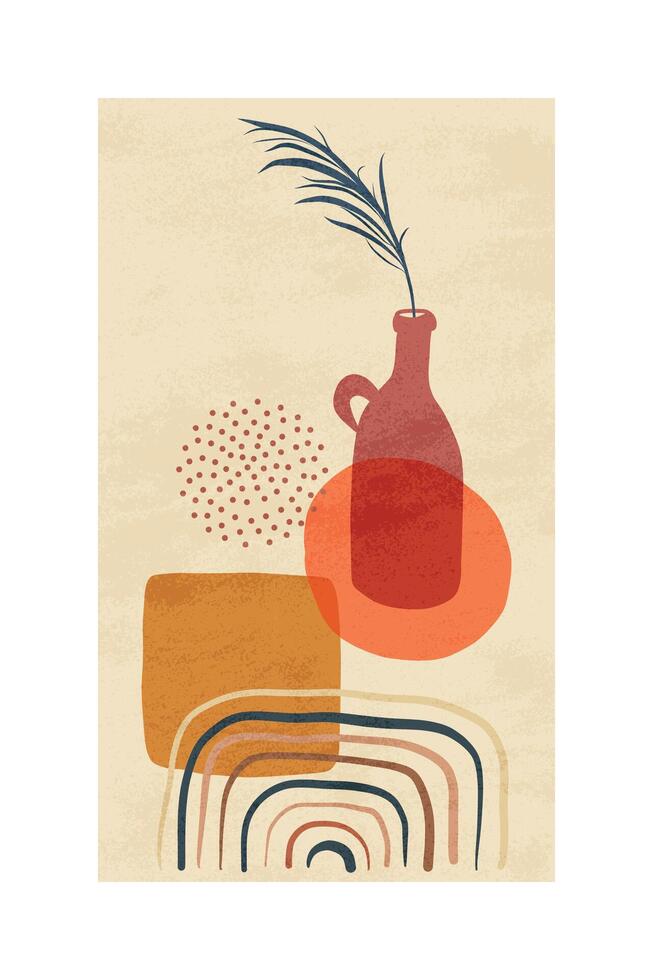 A painting of a vase and a bowl vector
