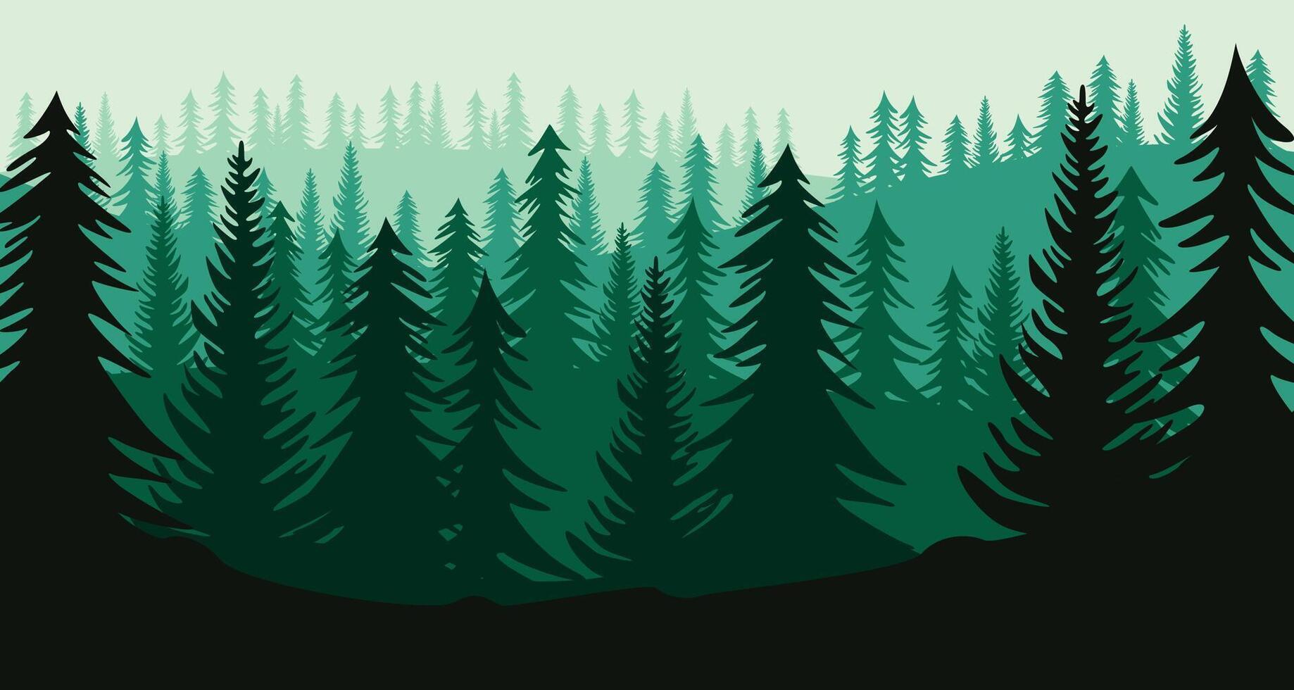 Blank Mountains And Forest Scene vector
