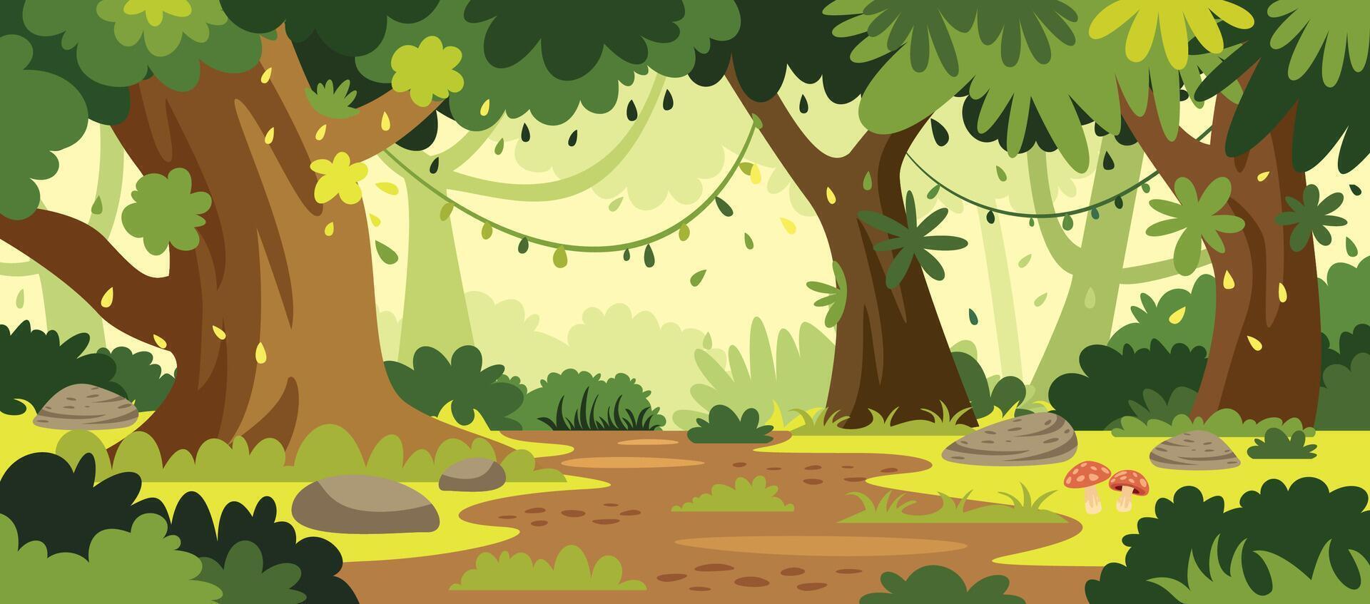 Deep Forest Scene vector