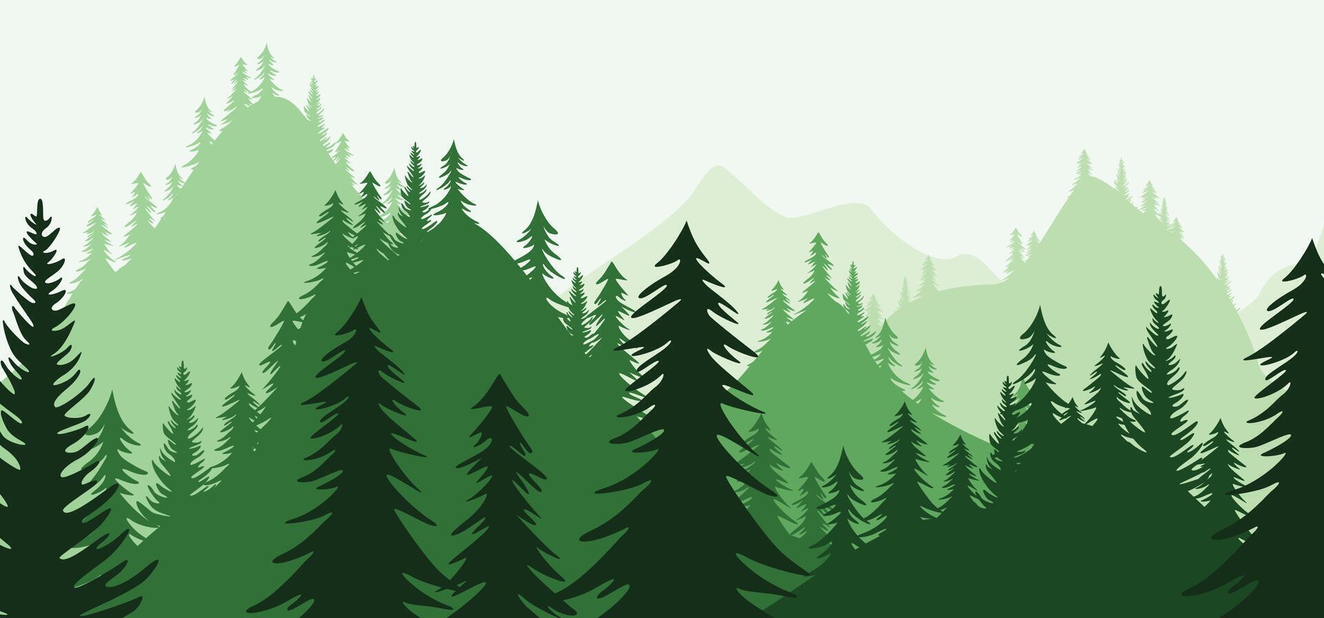 Blank Mountains And Forest Scene vector