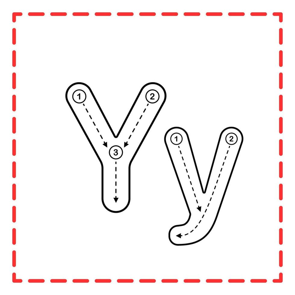 tracing alfabet y set illustration vector