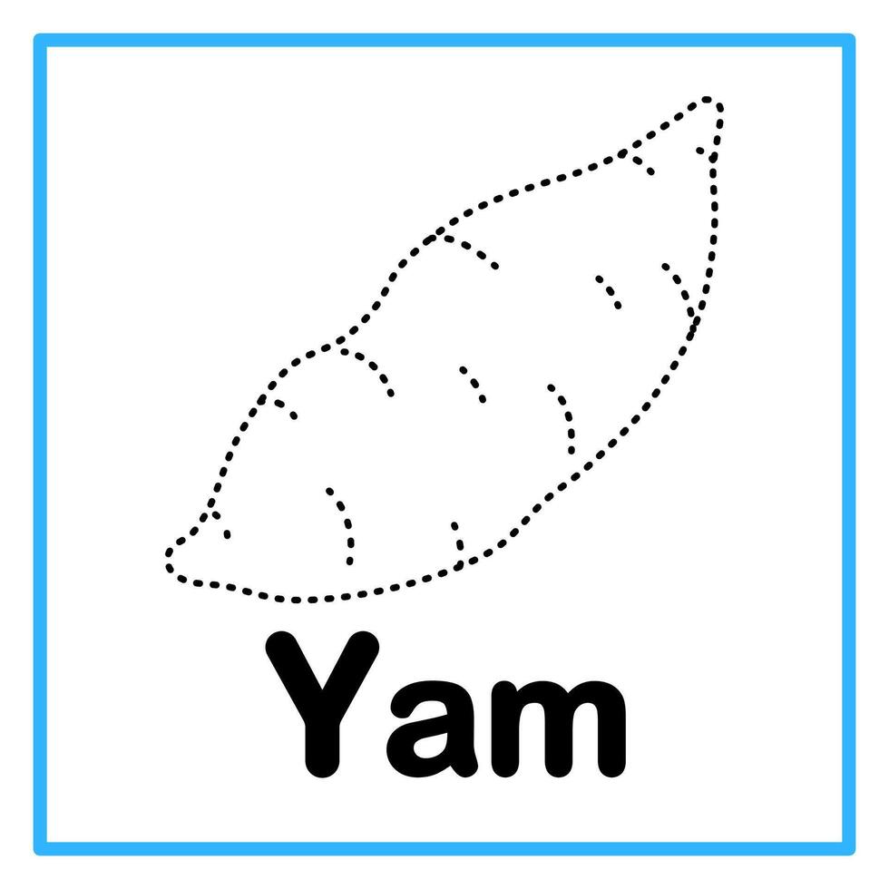 tracing yam alfabet illustration vector
