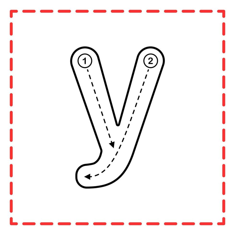 tracing alfabet y illustration vector