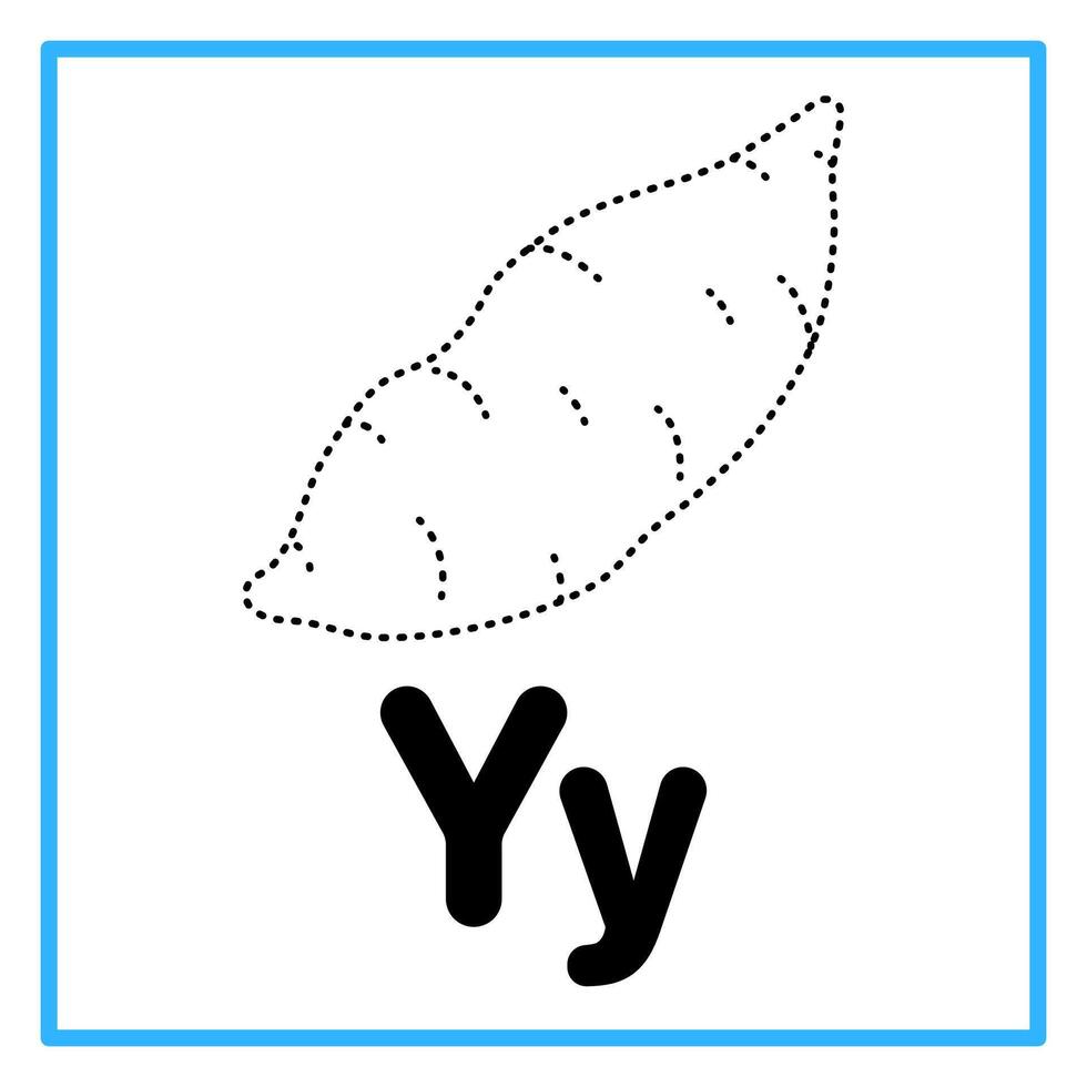 tracing yam alfabet y illustration vector