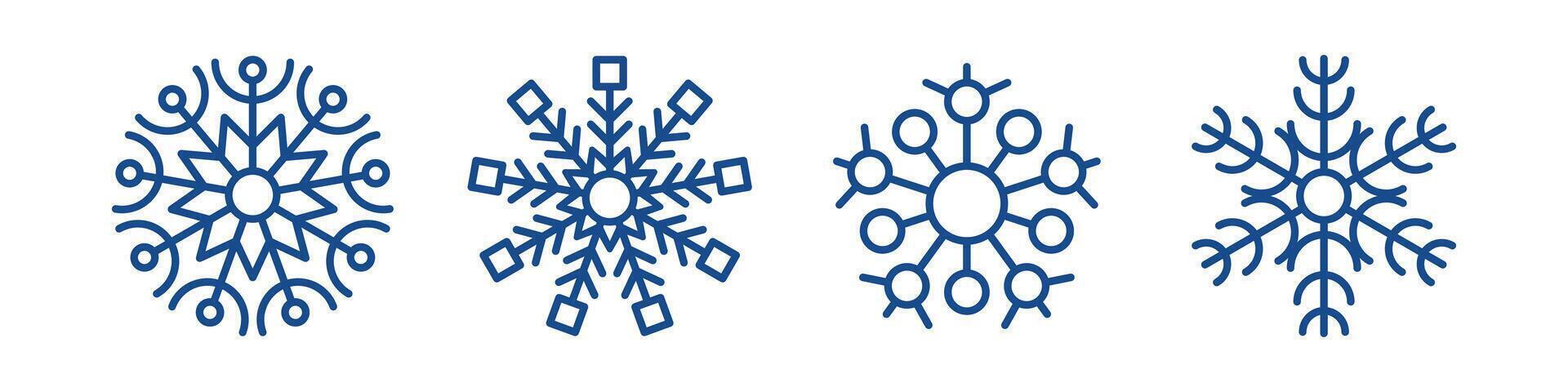 Snowflakes winter collection vector