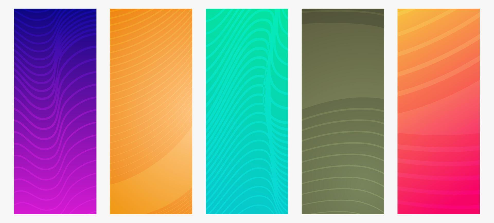 Modern colorful gradient background with wave lines vector