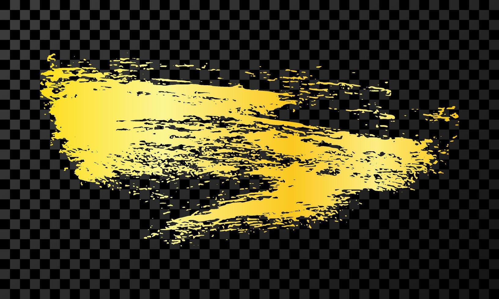 Gold brush stroke on dark background vector