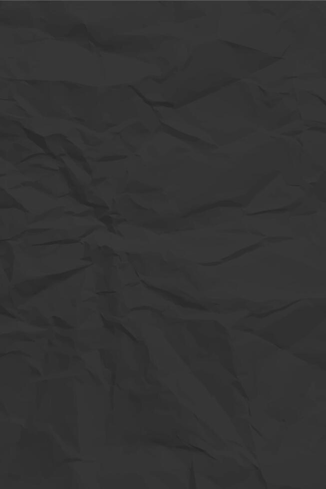 Black clean crumpled paper vector