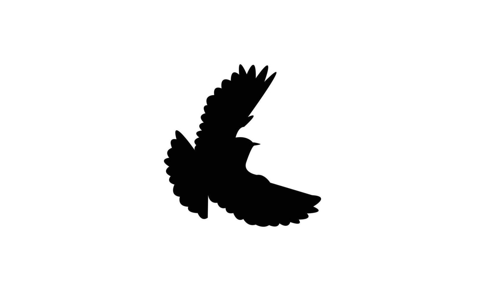 Flying Bush Warbler Bird Silhouette vector