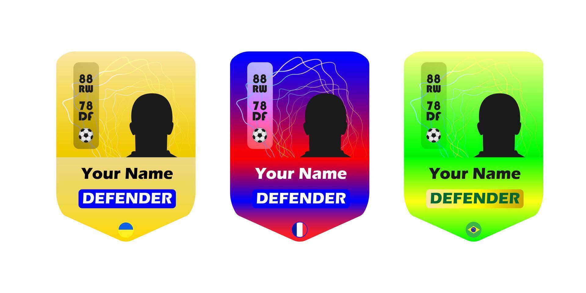 football player card with countries vector